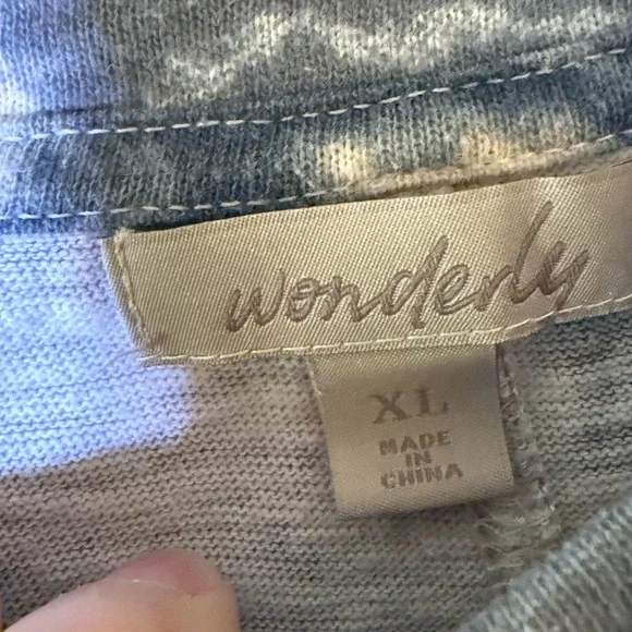 Wonderly Blue and Purple Tie Dye Tee - Picture 4 of 5